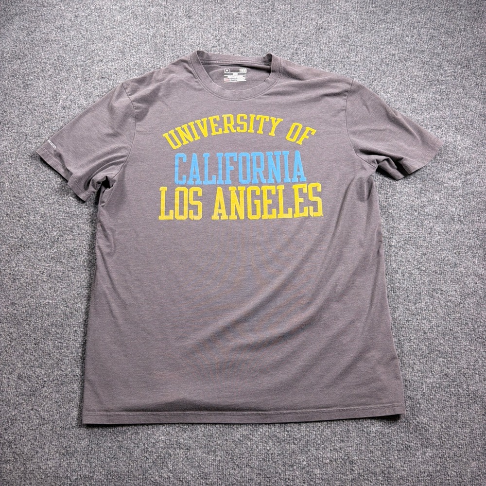 Under Armour UCLA T-Shirt Mens Large Gray Short Sleeve Charged Football NCAA